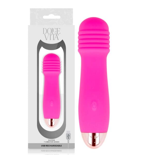 DOLCE VITA - RECHARGEABLE VIBRATOR THREE PINK 7 SPEEDS 2